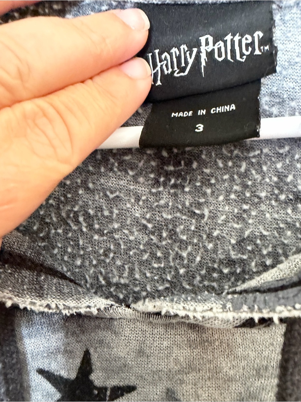 Harry Potter Celestial Star Print Hoodie Gray Acid Wash Pullover Womens 3 - Picture 5 of 10